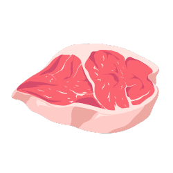 Raw pork chop illustrated