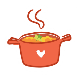 Mijoteuse rouge avec repas chaud.