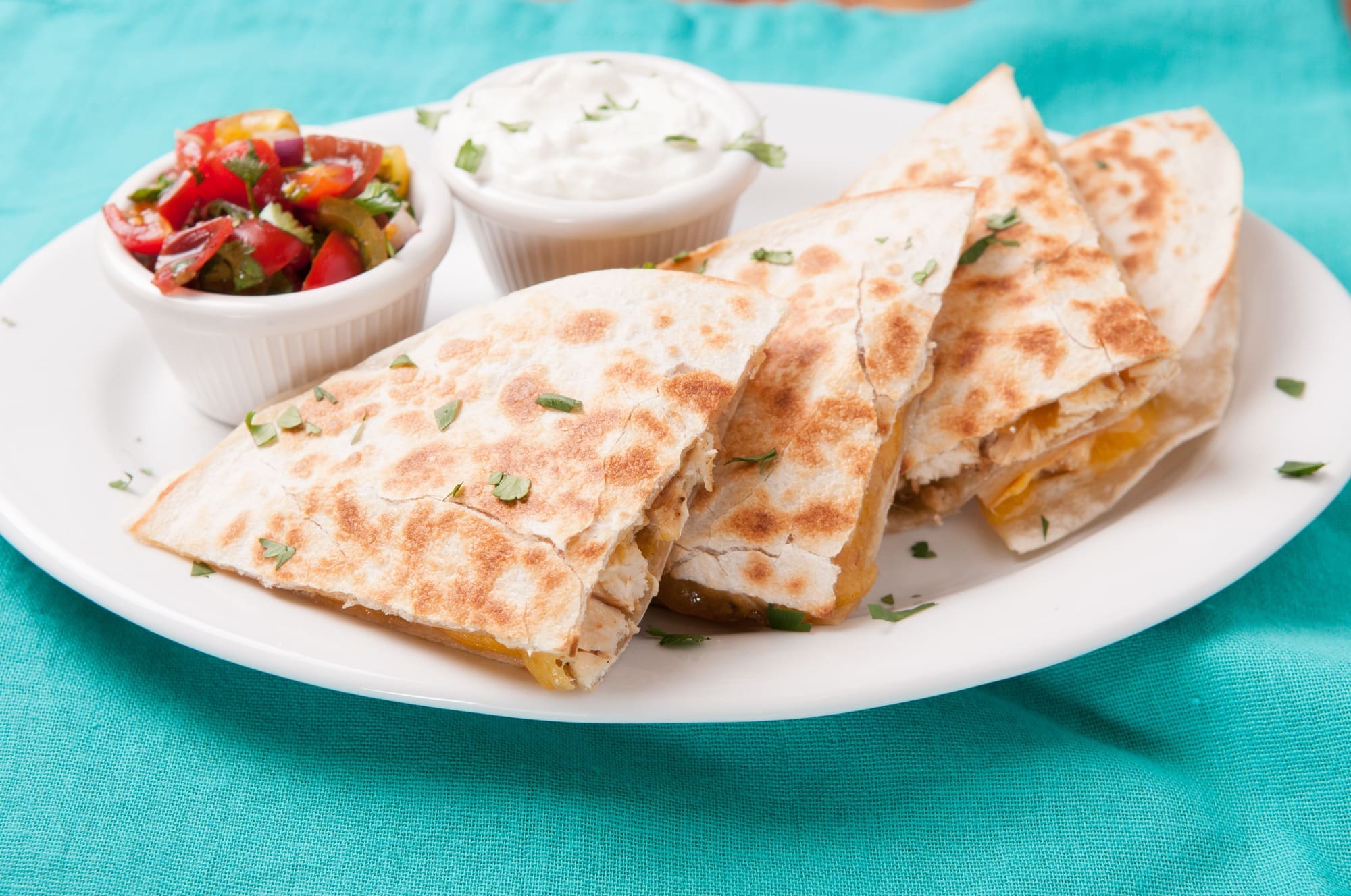chicken quesadilla with salsa